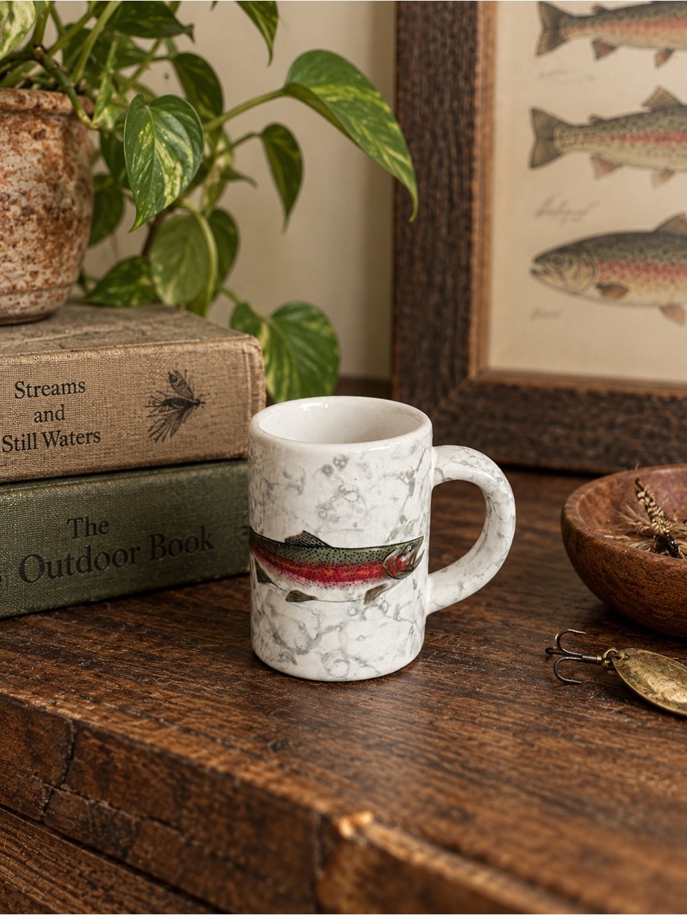 Vintage Mini Marble-Pattern Trout Mug